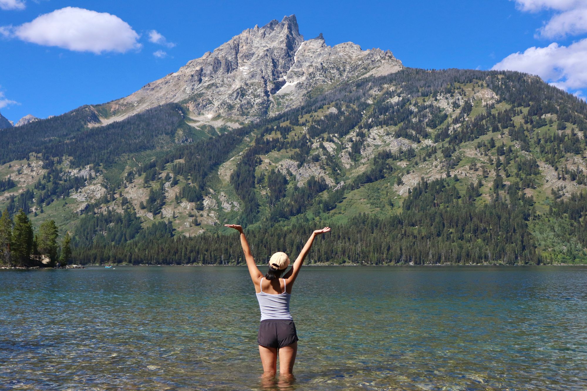 Wading in Jenny Lake